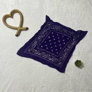 Purple Bandana with White Paisley Design
